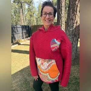 Colorful Women’s Hoodie with Patchwork Design